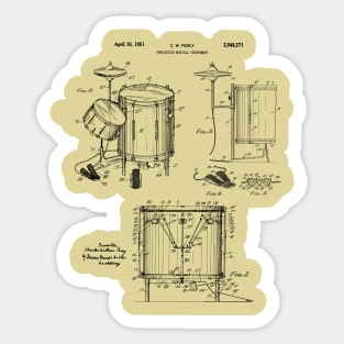 Patent Art - Drum Kit 1951 Sticker